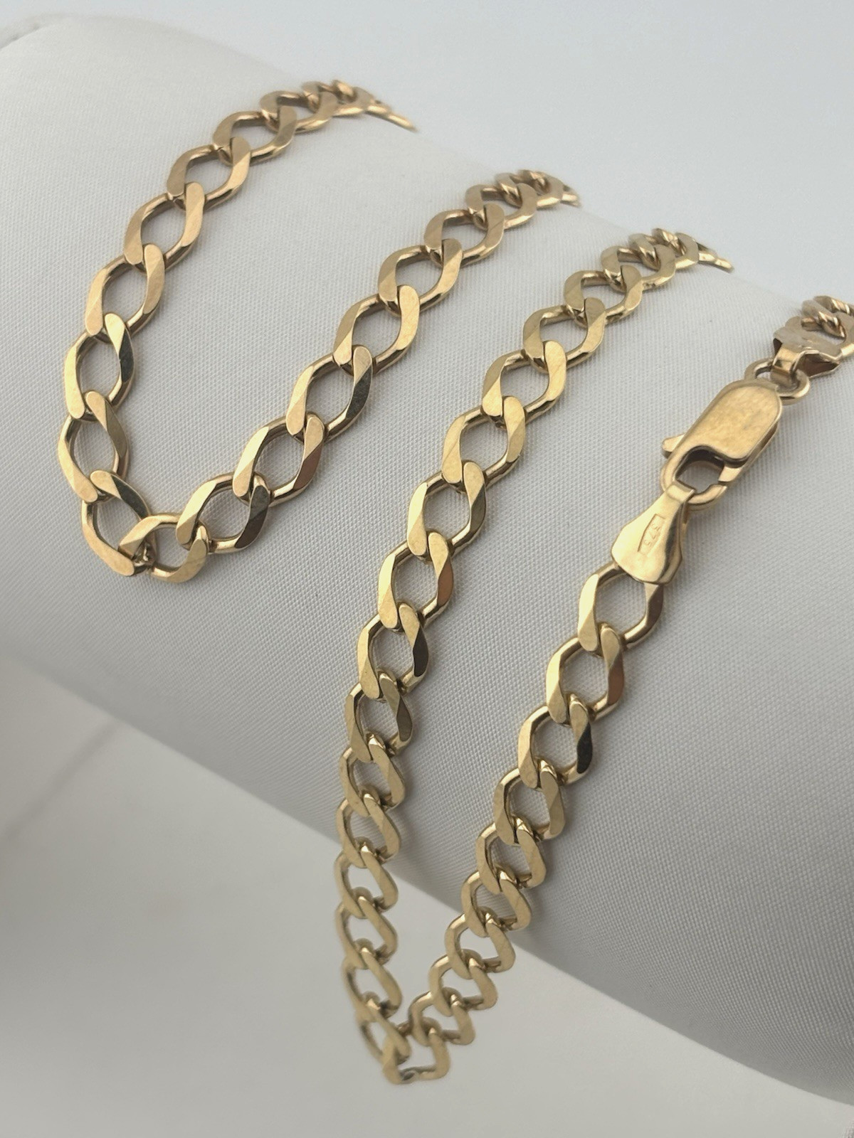 Solid 9ct Yellow Gold Flat Economy Curb Chain 5mm Wide 24 Inch - Hallmarked