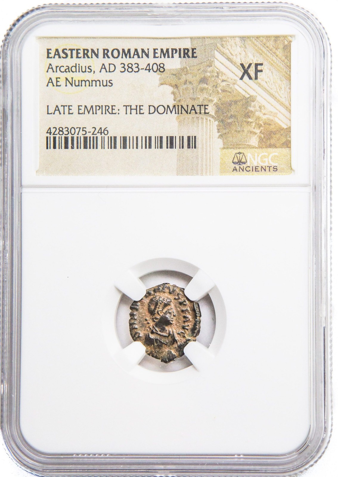 Roman AE4 Arcadius Bronze Coin 383-408 AD NGC XF 