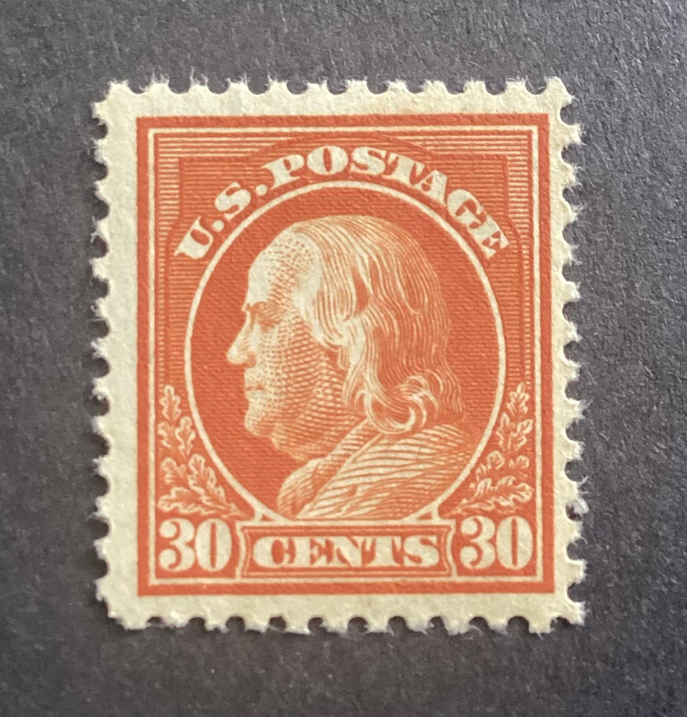 US Scott #38 1860 30¢ Orange Benjamin Franklin MNH OG