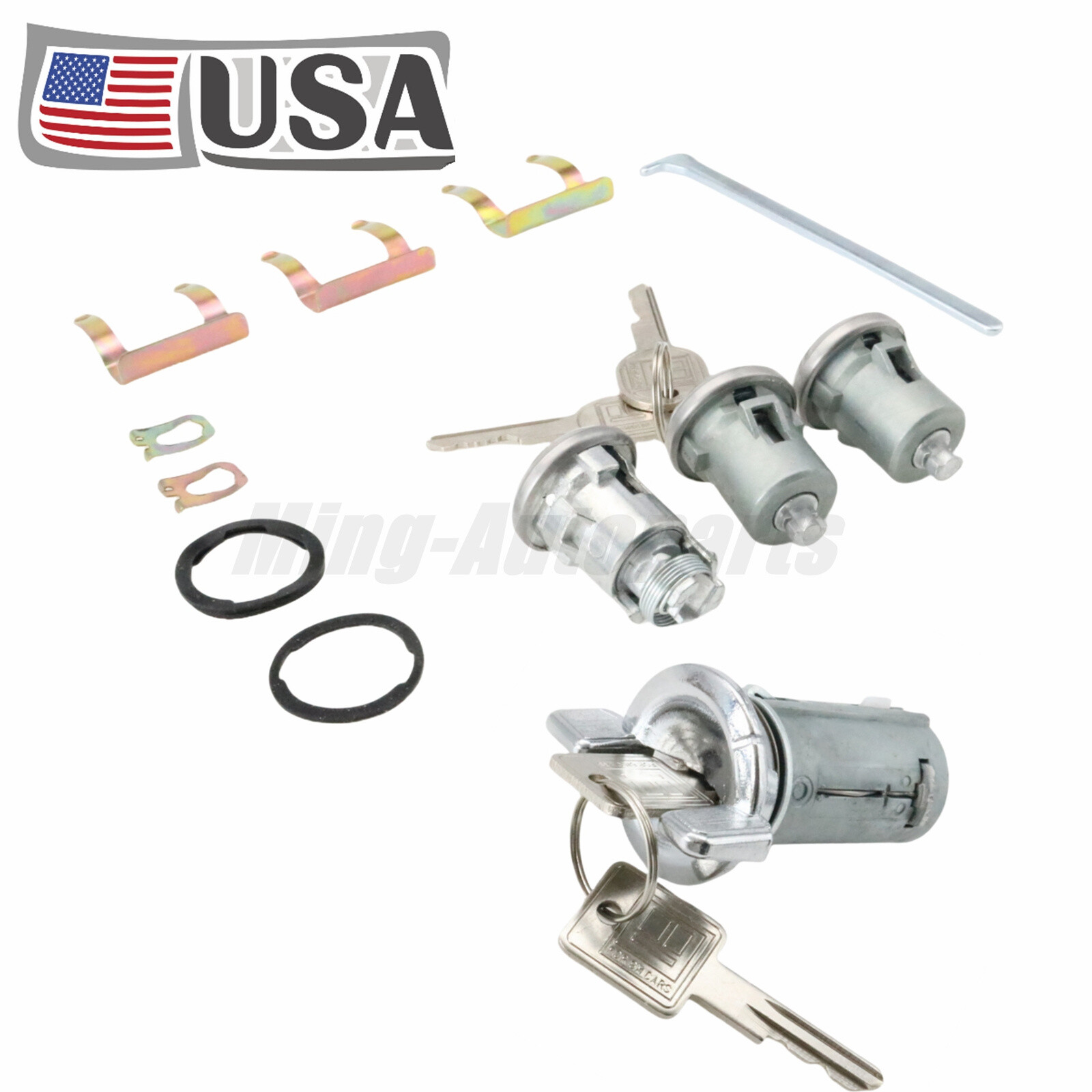 Fits Chevy Pontiac Buick Ignition Door Trunk Lock Switch Cylinder W/ Keys Set