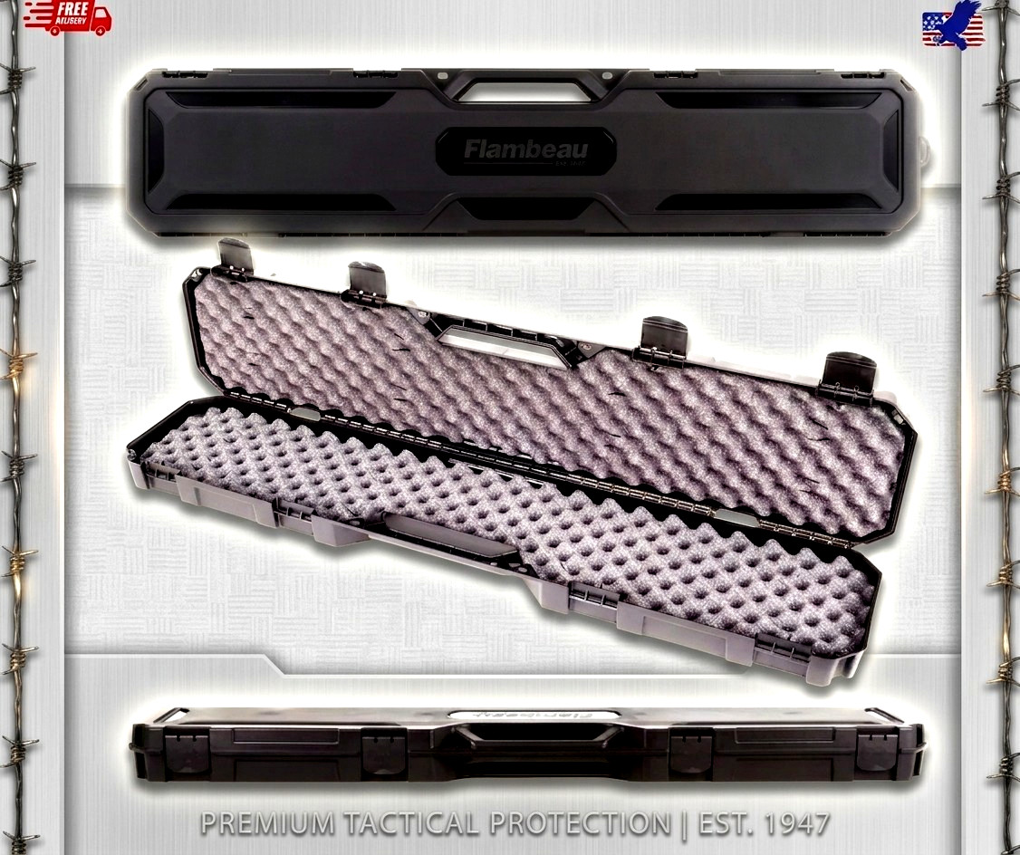 Rifle Shotgun Hard Carry Case Single Gun Storage Box Padded Tactical Hunting New