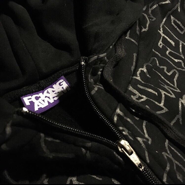 f*cking awesome 2007 repeat logo zip-up hoodie rare supreme jason dill usa f*cking awesome 2007 repeat logo zip-up hoodie rare supreme jason dill usa