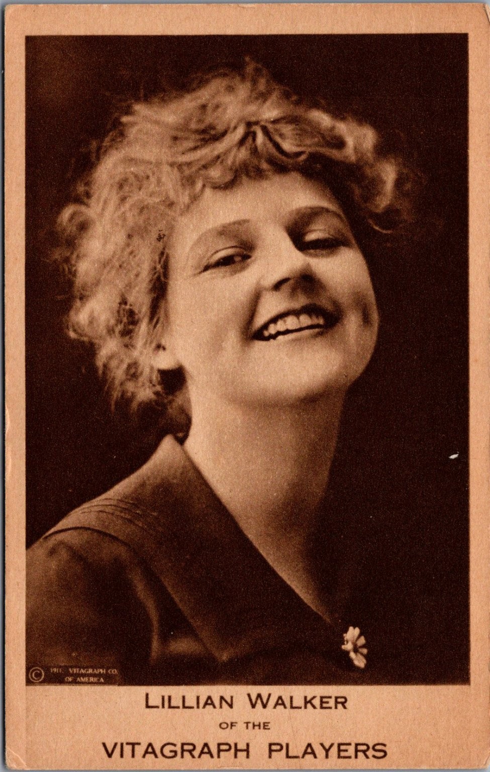 Lillian Walker Vitagraph Players 1915 Photo Card Silent Film Star Sepia