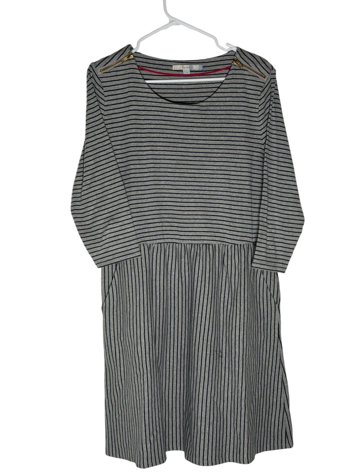 Boden Janie Striped Day Dress Gray Size Us 16R