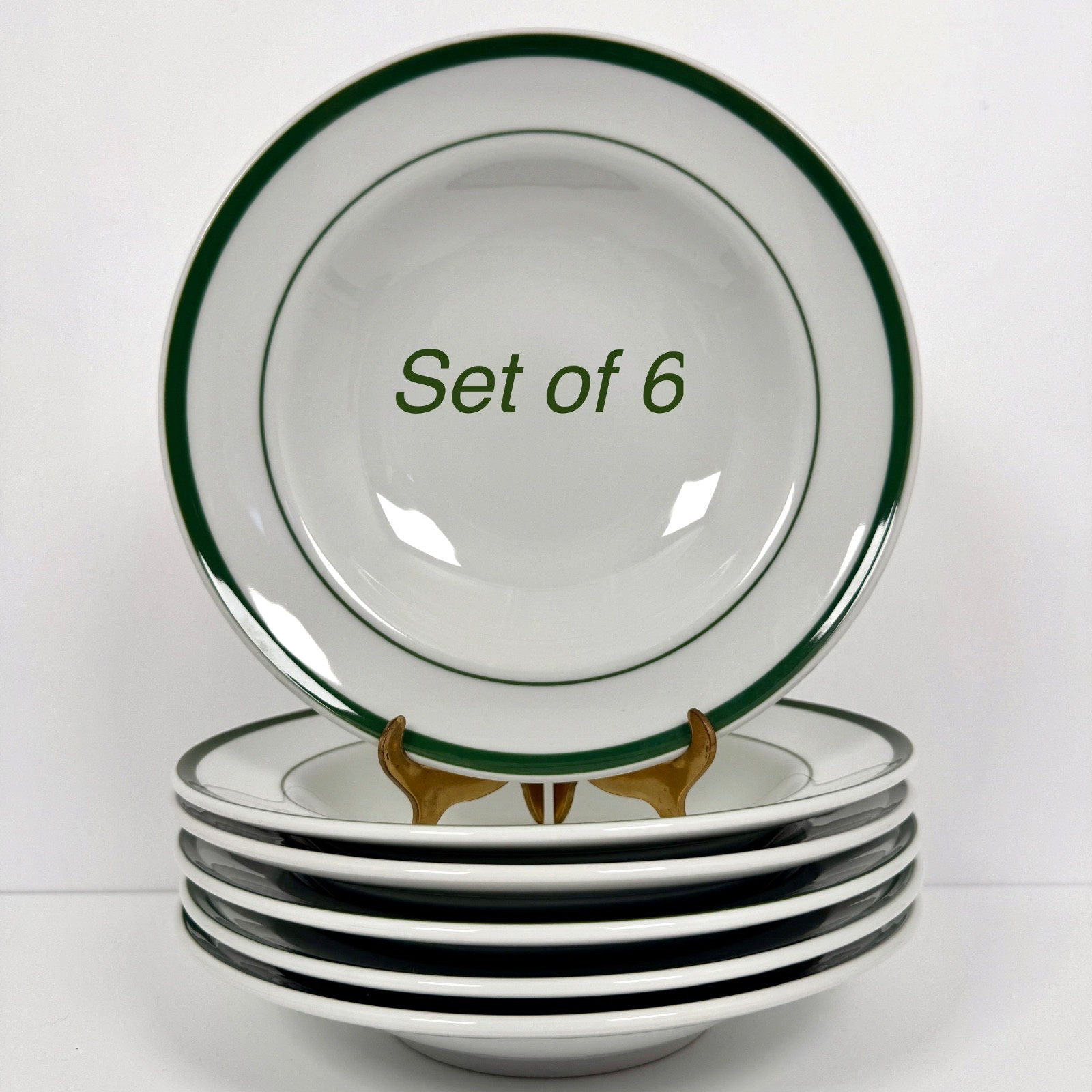 Set/6 EUC Vintage Williams-Sonoma BRASSERIE GREEN 9\