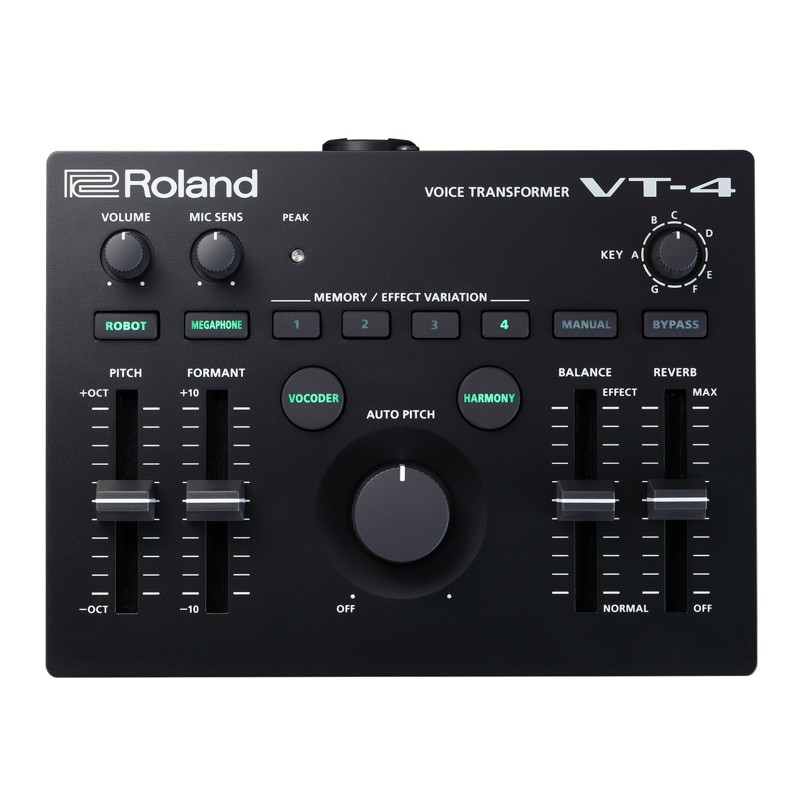 Roland VT-4 Compact 5 Hour Battery Life MIDI Control Vocal Transformer Black