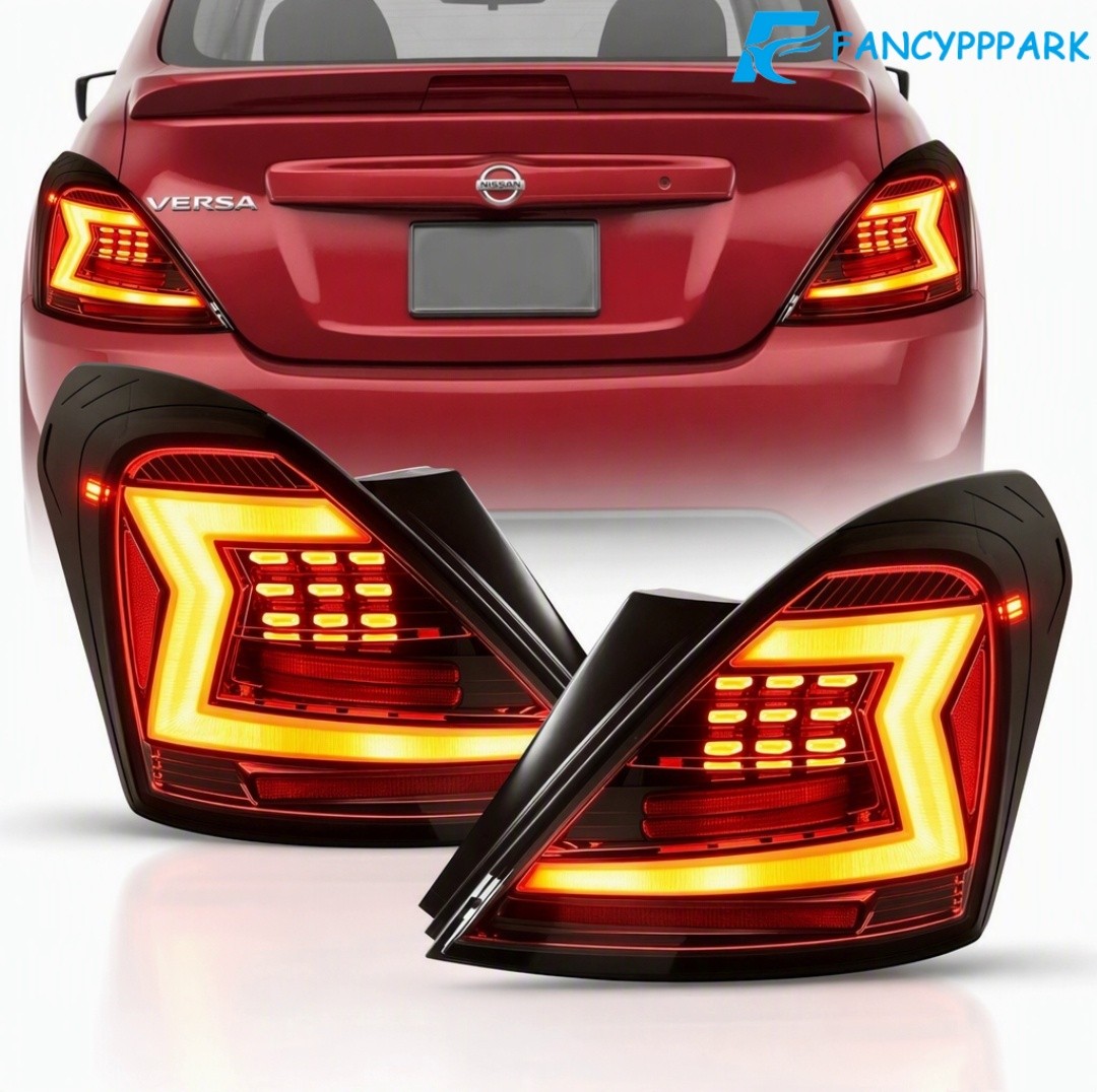 For 2012-2019 Nissan Versa LED Taillights Rear Brake Lamps Smoked Lens LH & RH