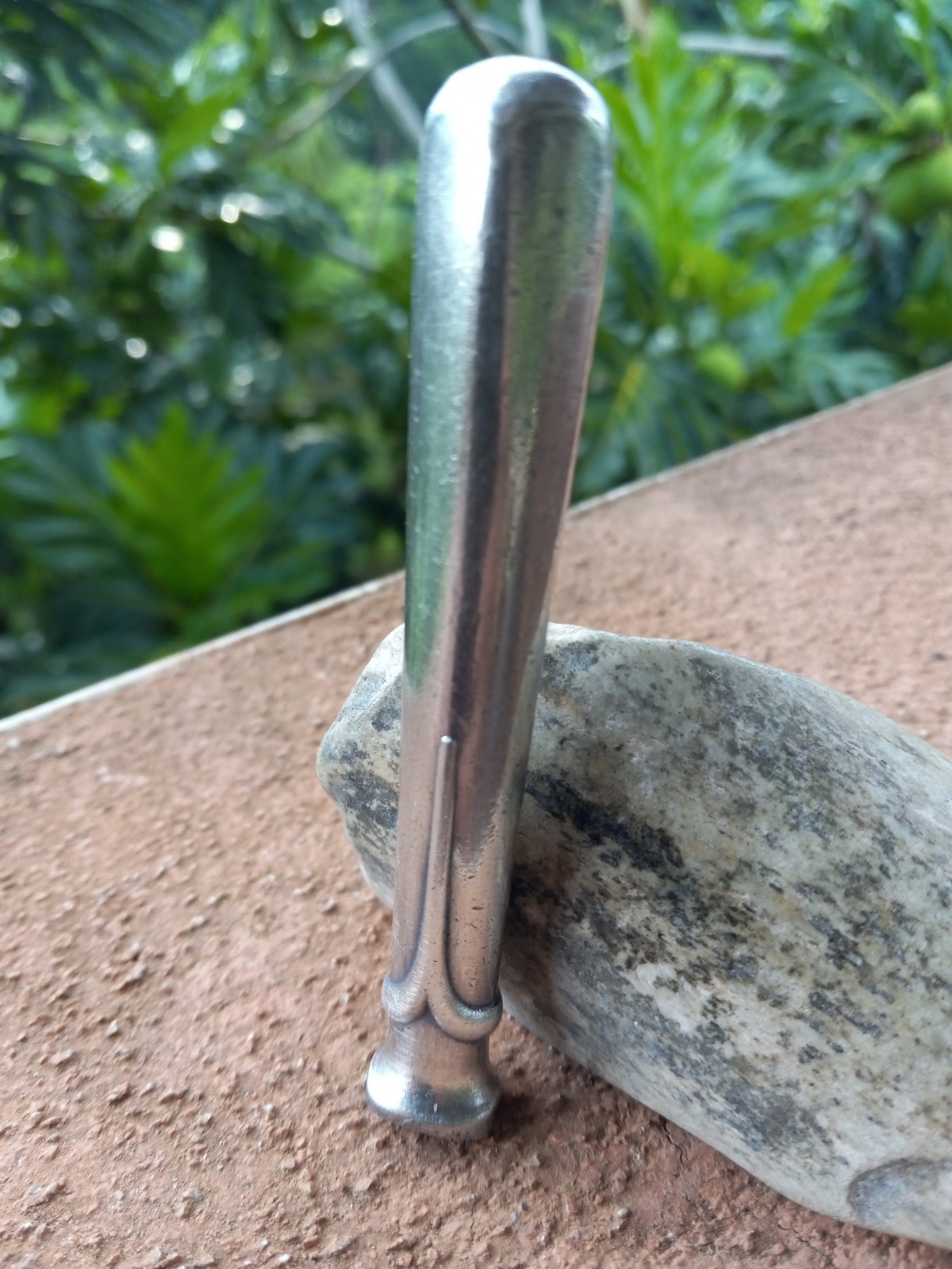 Early 20th Century English Stainless Streamliner Custom Tobacco Pipe Tamper 