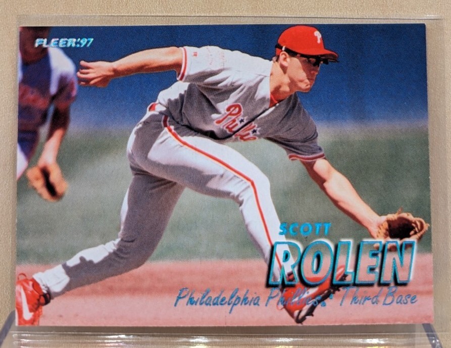 1997 Fleer BLUE GLOSSY TIFFANY #418 Scott Rolen HOF RARE PARALLEL ROOKIE RC 1997 Fleer BLUE GLOSSY TIFFANY #418 Scott Rolen HOF RARE PARALLEL ROOKIE RC