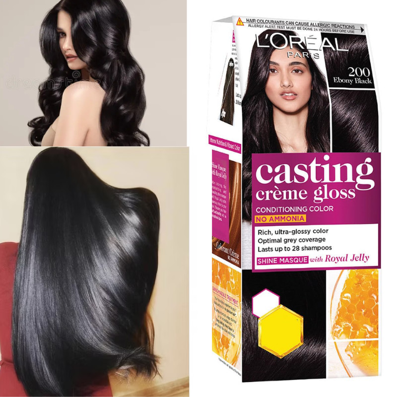 L\'Oreal Paris Casting Crème Gloss Hair Color Shade 200 Ebony Black 45 gm L\'Oreal Paris Casting Crème Gloss Hair Color Shade 200 Ebony Black 45 gm