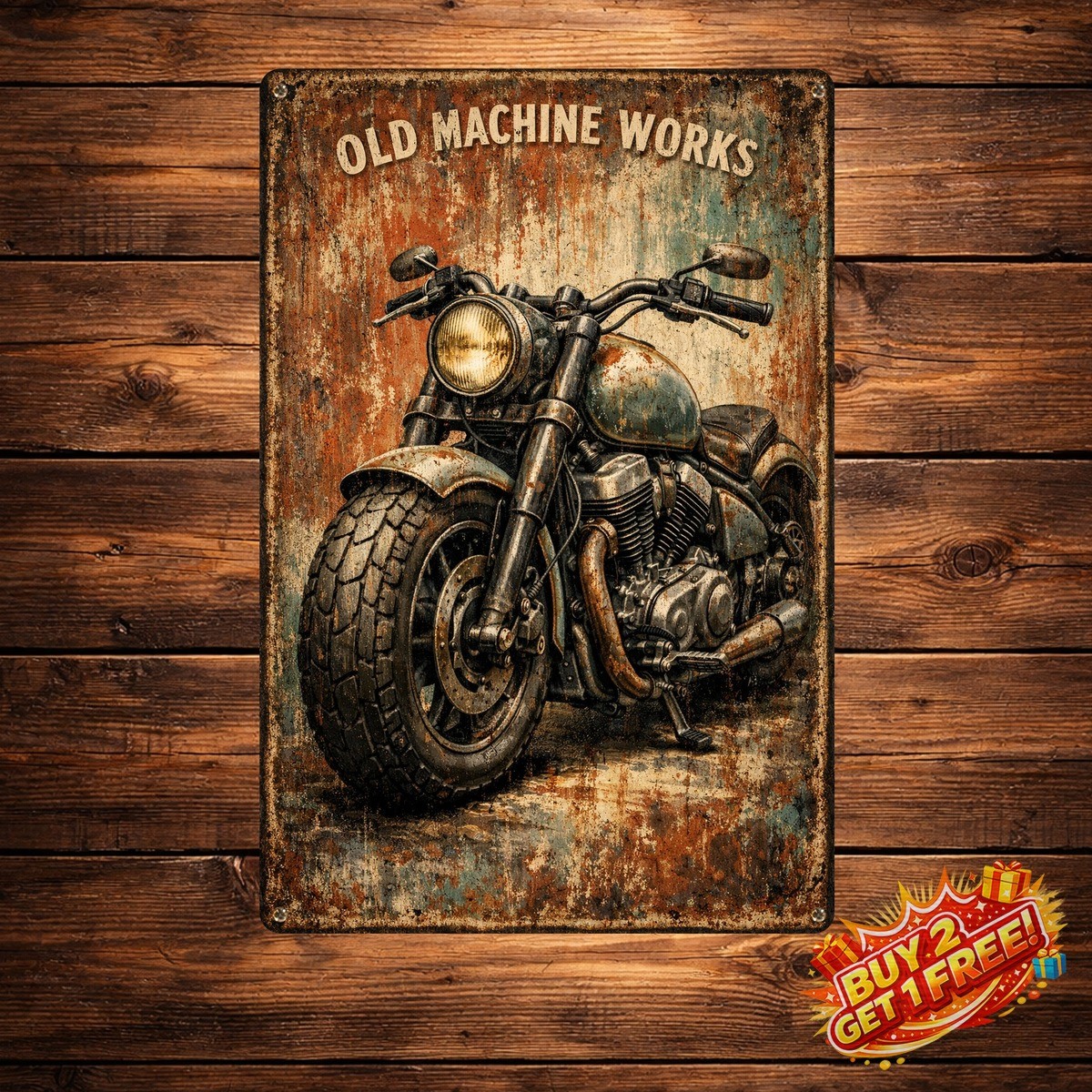 Funny Retro Motorcycle Metal Sign Vintage Aluminum Garage Decor 8x12