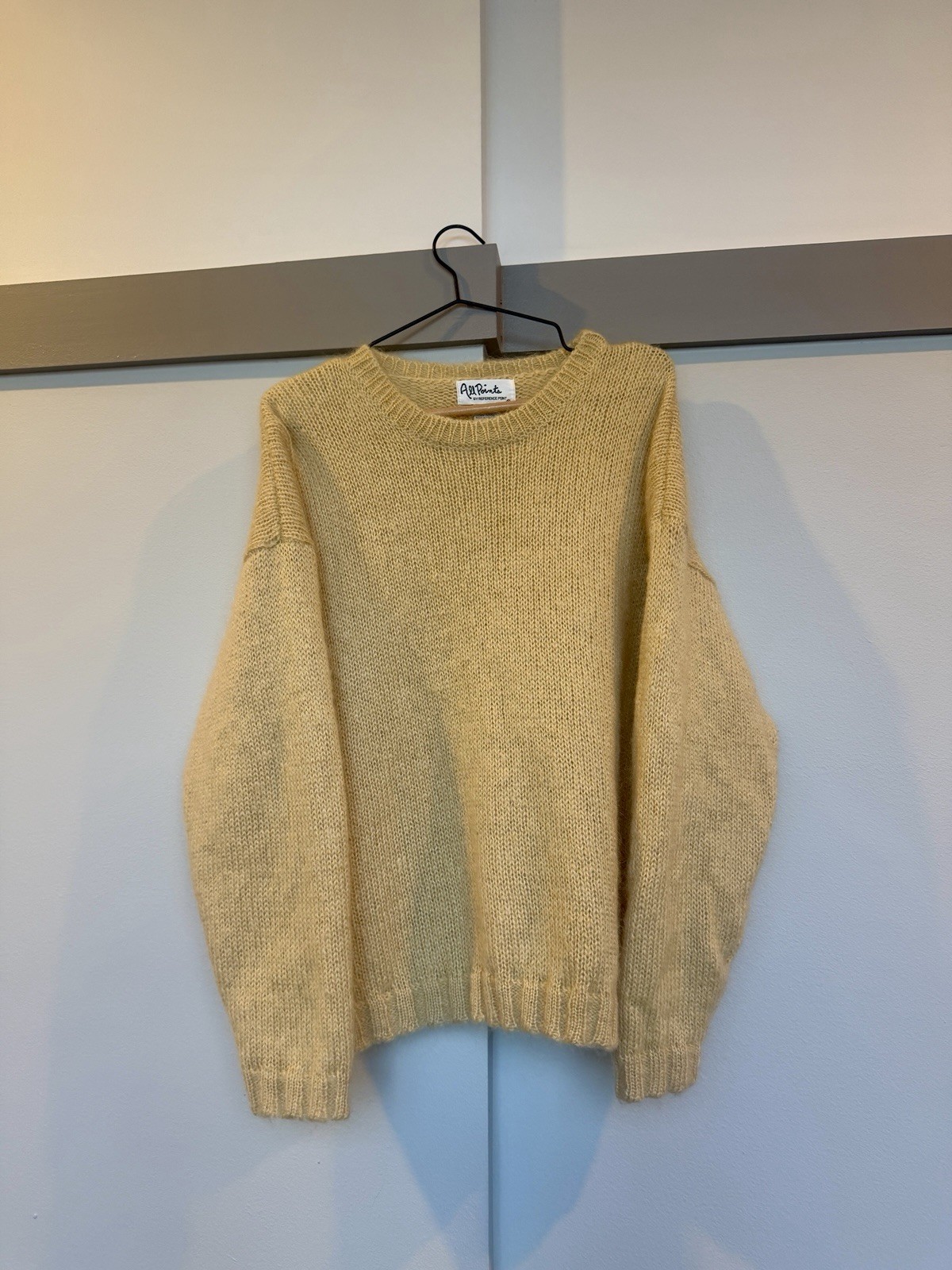 Vintage All Points Reference Point Mohair Blend Sweater Beige Oatmeal L