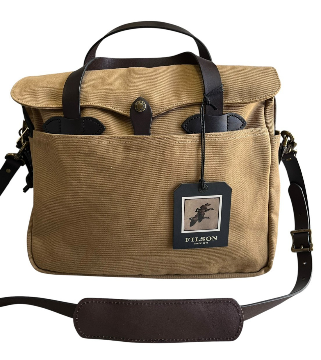 Filson Rugged Twill Original Briefcase | Made in USA | Dark Tan 256 Brand New