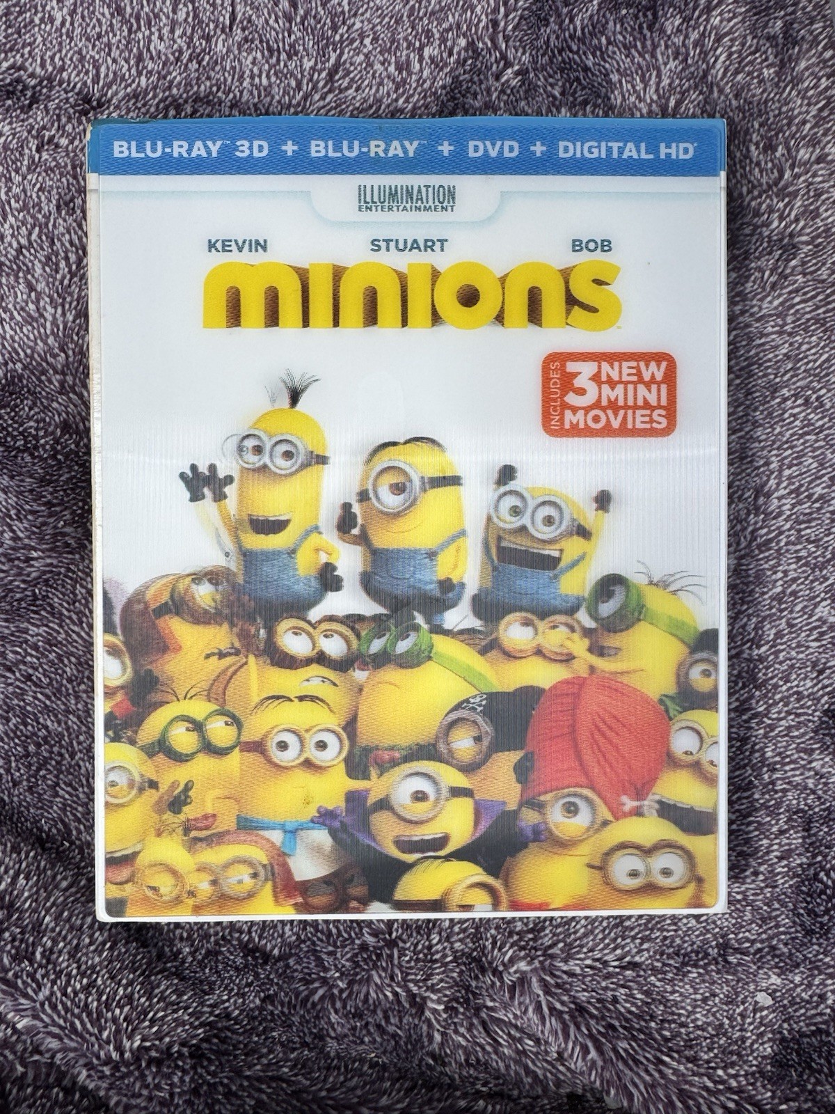 MINIONS 3D Blu-ray 3D Blu-ray DVD Digital HD (2015) with Lenticular Slipcover MINIONS 3D Blu-ray 3D Blu-ray DVD Digital HD (2015) with Lenticular Slipcover