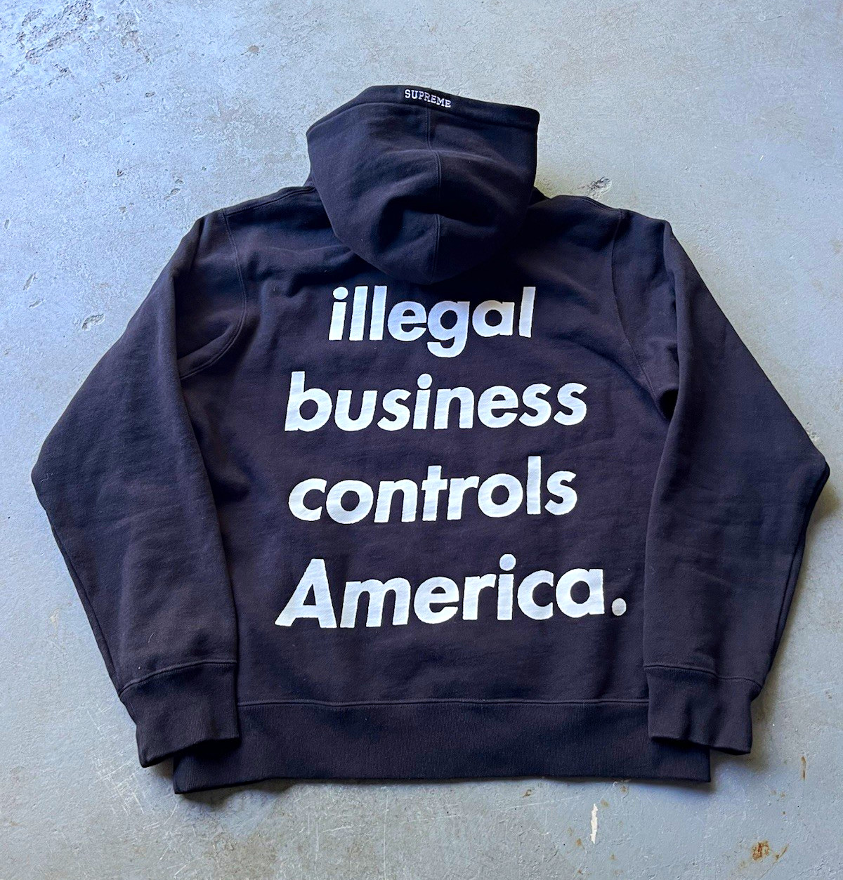Supreme illegal business controls America Black Hoodie Large Supreme illegal business controls America Black Hoodie Large
