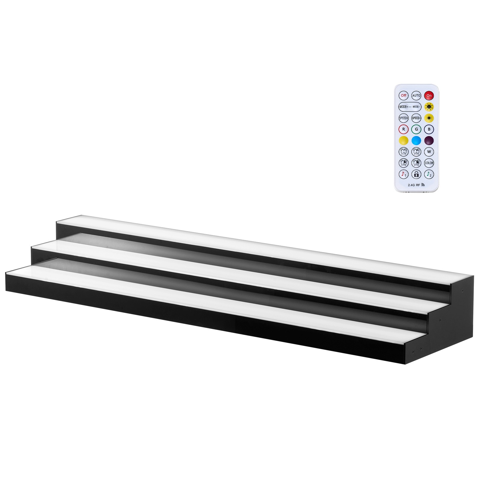 Uimoso LED Illuminated 3-Tier Liquor Bottle Display Shelf,48-Inch Acrylic Design