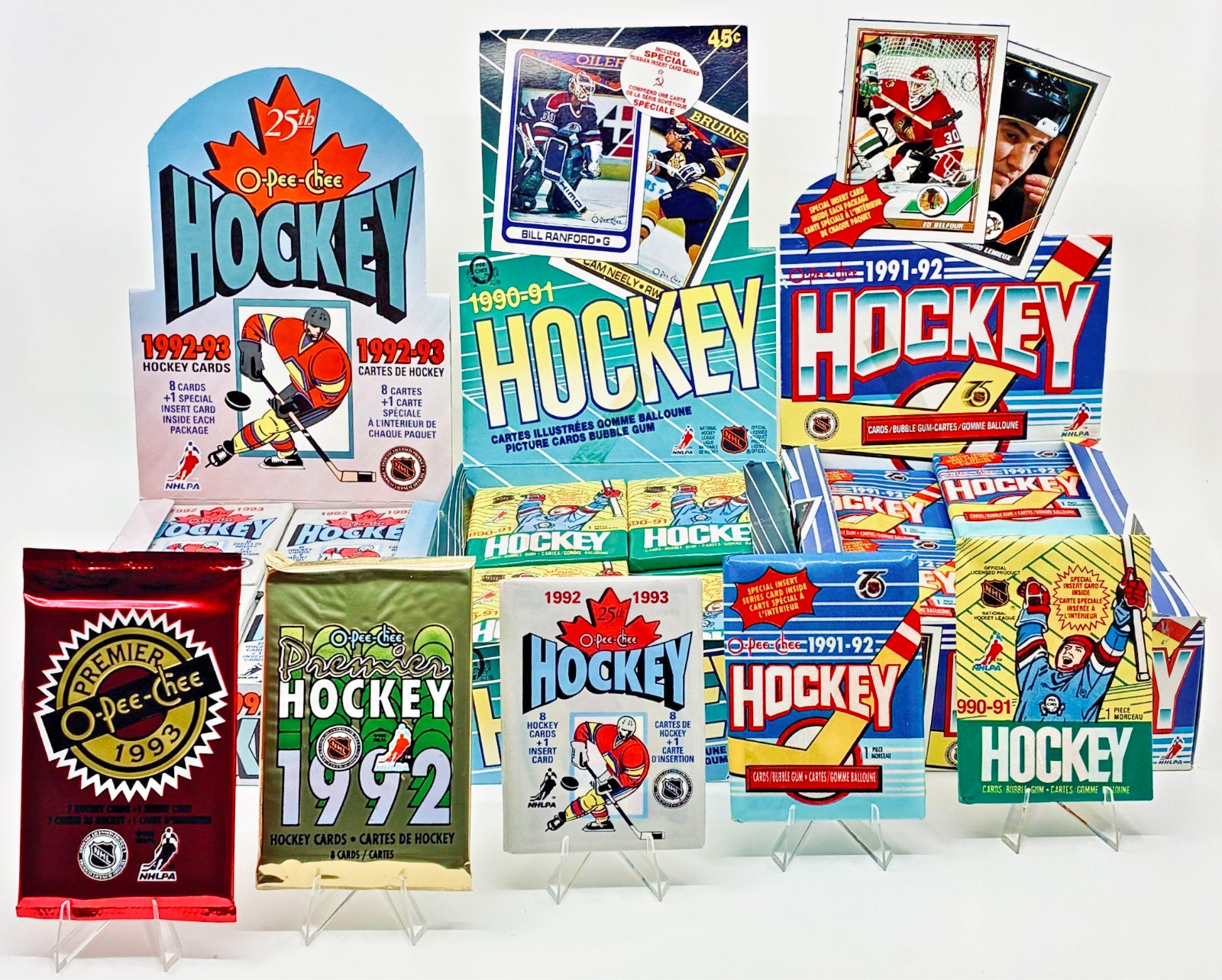 [RARE] 1990-1993 Vintage NHL Hockey O-Pee-Chee Five (5) Pack Factory Sealed Lot