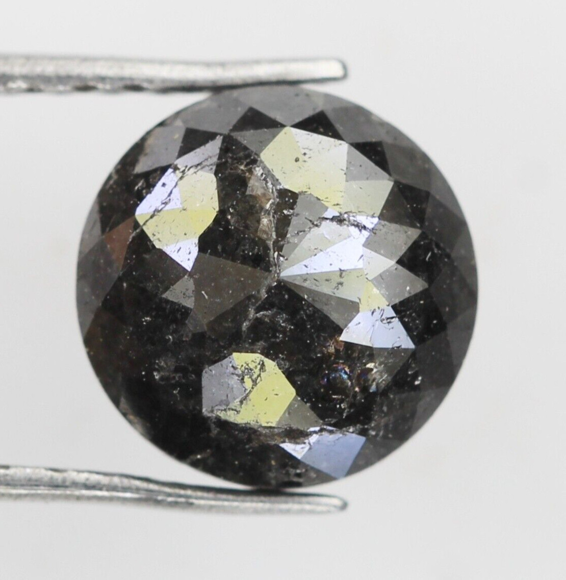 1.44 Ct Natural Loose Round Rose Cut Diamond Black Color Rustic Diamond For Ring