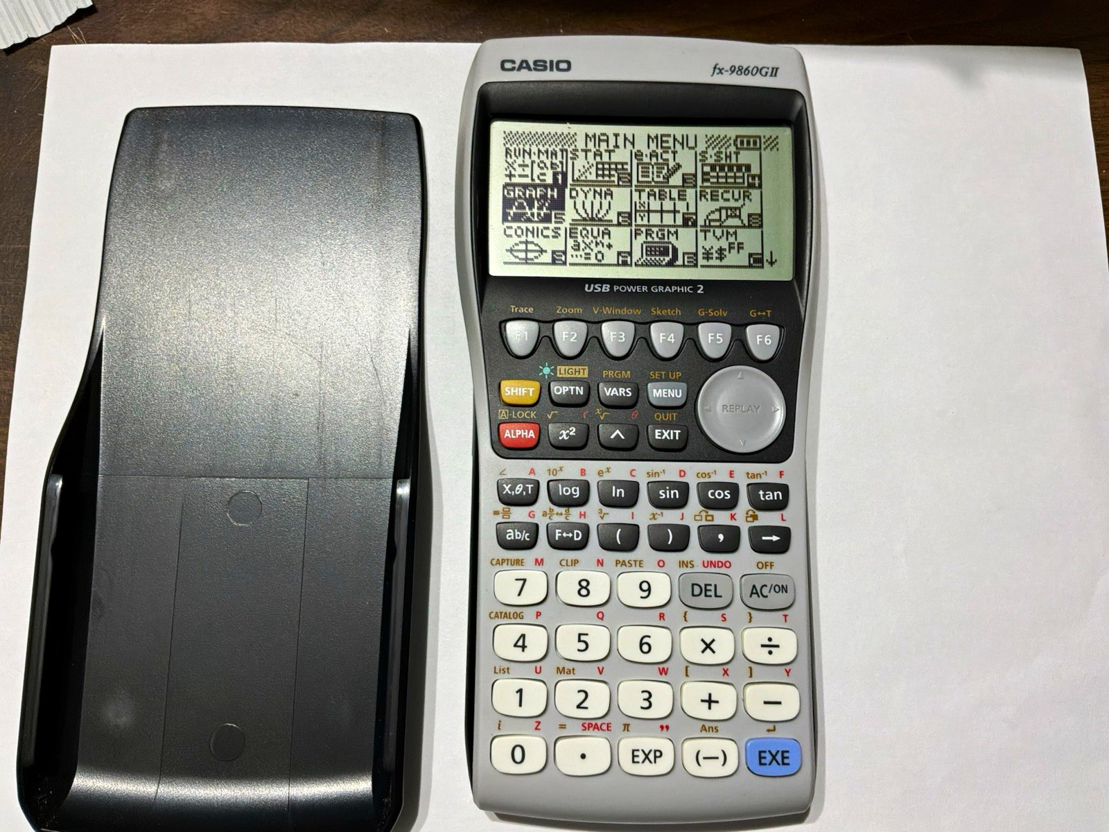 Casio fx-9860GII Graphing Calculator USB Programmable Large LCD Slide Cover