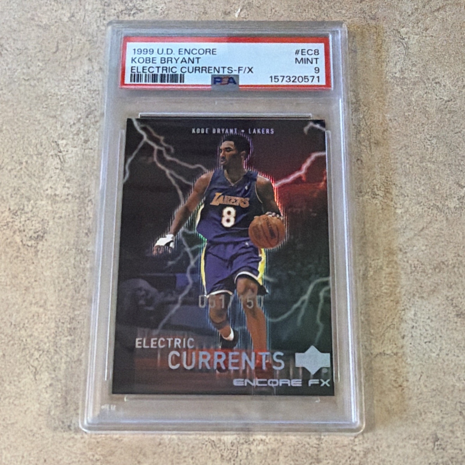 PSA 9 Kobe Bryant /150 Upper Deck 1999 Encore Electric Currents F/X Lakers #EC8