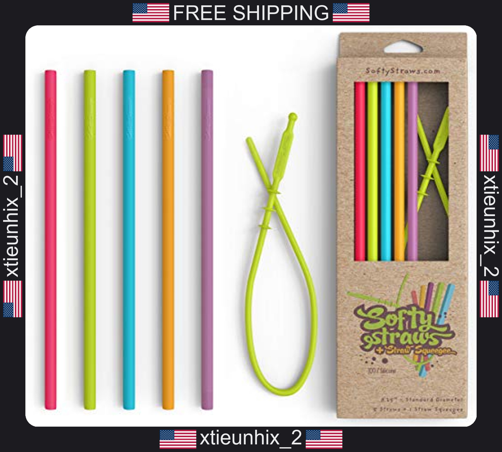 Silicone Drinking Straws for Kids and Adults, BPA Free, Flexible, Reusable