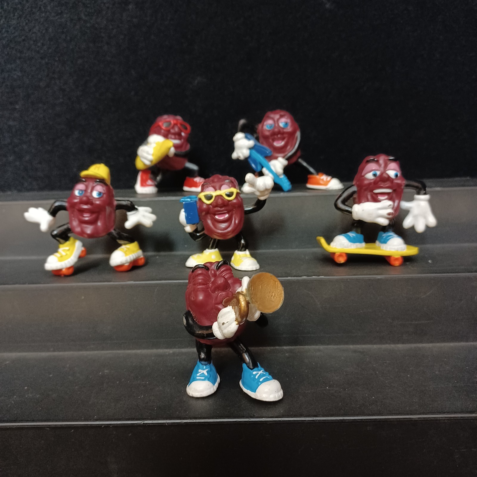 Vtg 1988 Applause Hardee\'s California Raisins Series 2 PVC Figure Set COMPLETE