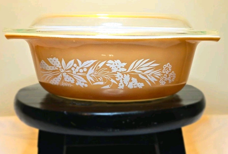 Vintage Pyrex Spices 1.5L Oval Cinderella Casserole Dish w/ Glass Lid Vintage Pyrex Spices 1.5L Oval Cinderella Casserole Dish w/ Glass Lid