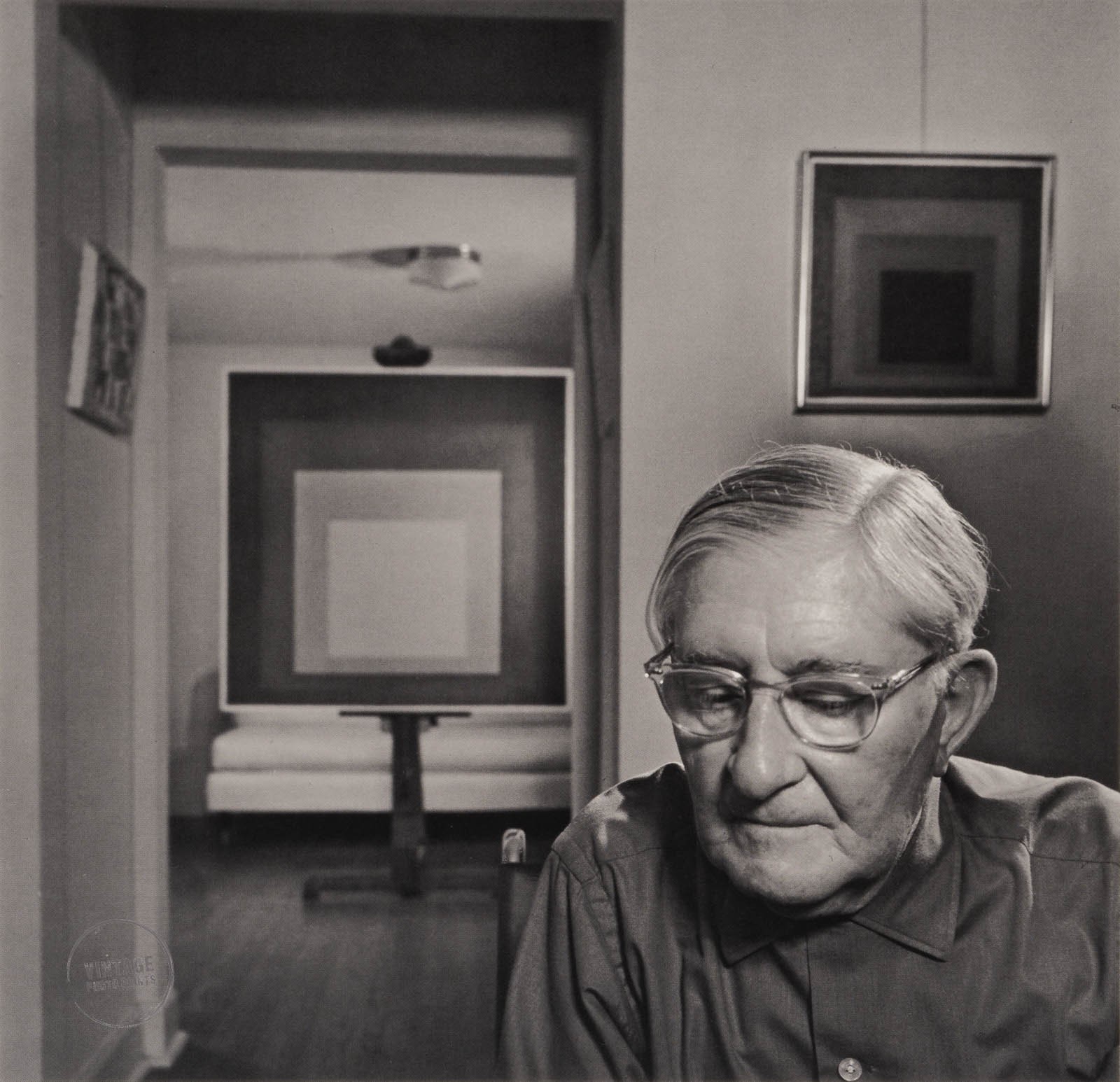 VTG Yousuf Karsh Photo Print Josef Albers Engraving ArtPortrait 1966 Mat 12x13