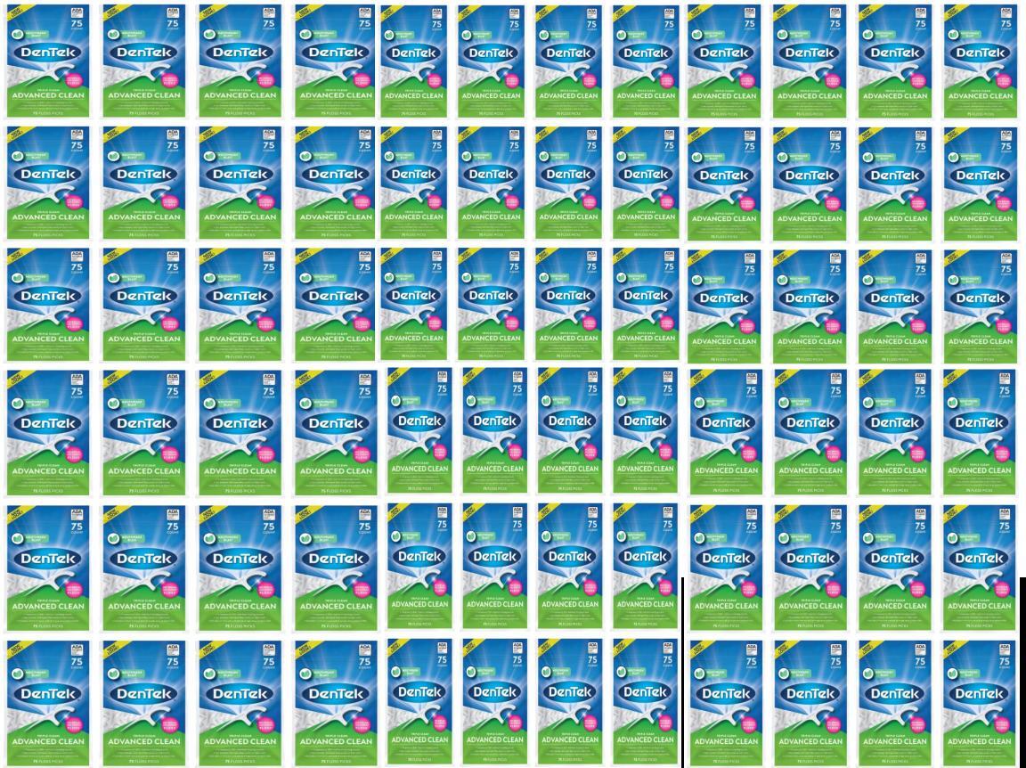 DenTek Triple Advanced Clean Mouthwash Blast Floss Picks 75 ct Bags (Case of 72)