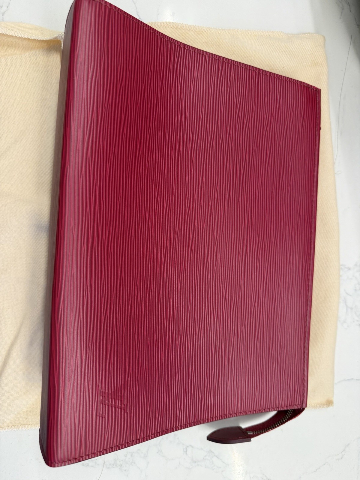 Authentic Louis Vuitton Red Epi Leather Toiletry Bag 26 w/ Dust Bag