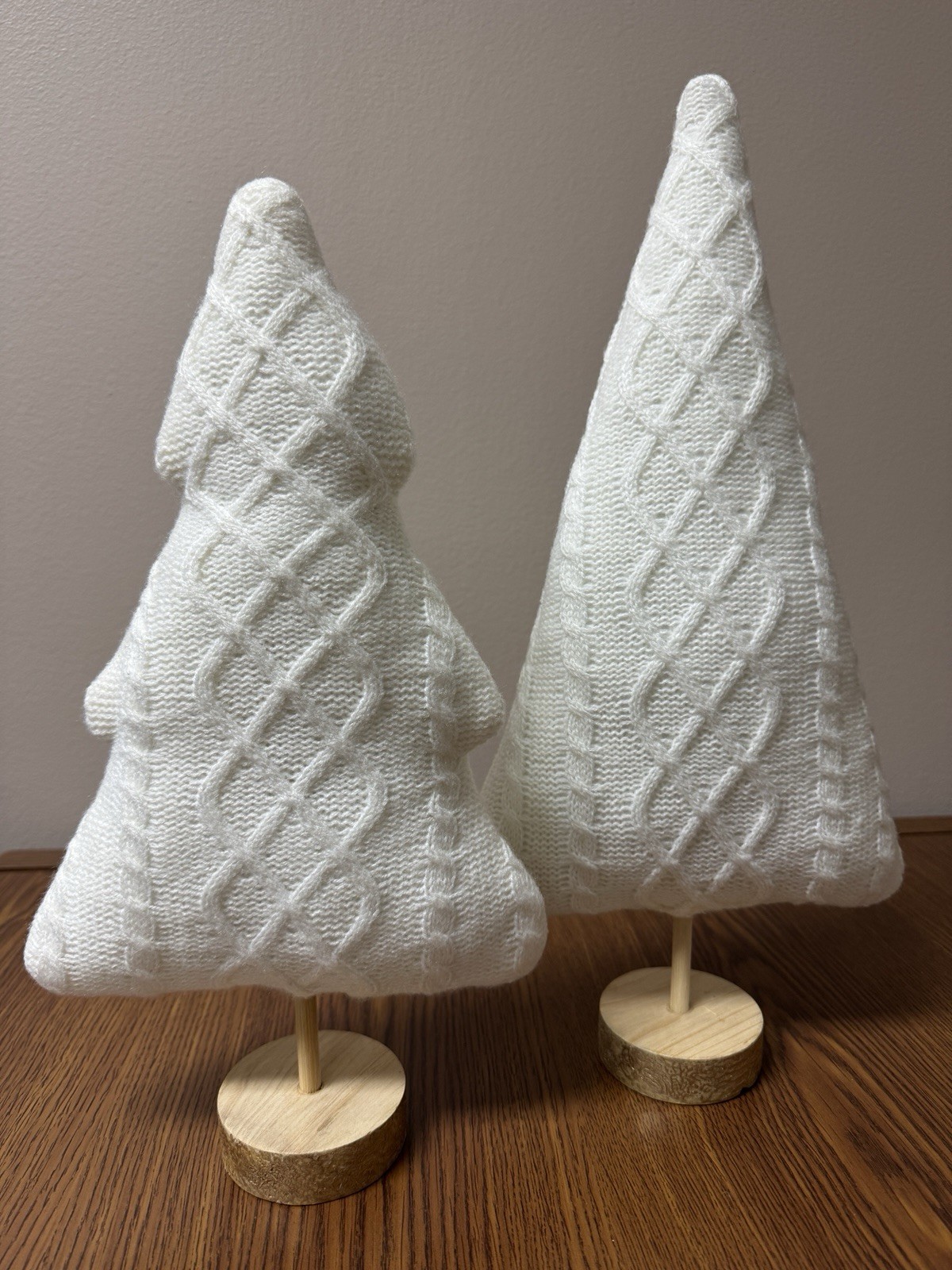 Set Of 2Target Wondershop Cable Knit Christmas Trees