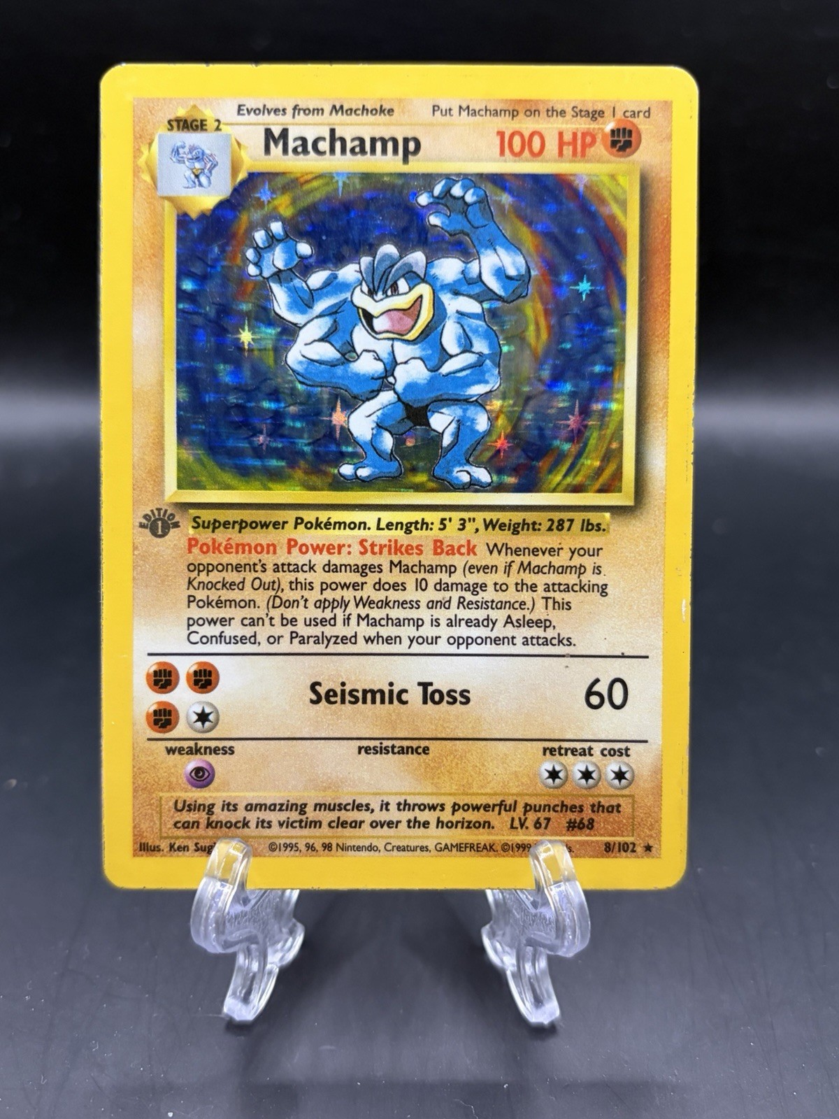 Wizards of the Coast Pokemon TCG Base Set Machamp 8/102 Unlimited Holo Rare MP Wizards of the Coast Pokemon TCG Base Set Machamp 8/102 Unlimited Holo Rare MP