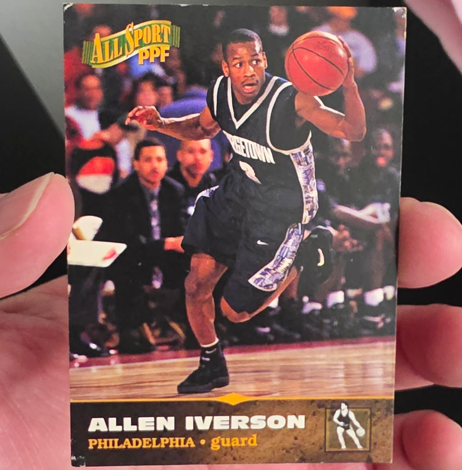 Score Board 1996 All Sport PPF Allen Iverson #7 Gold Rookie Georgetown Hoyas Score Board 1996 All Sport PPF Allen Iverson #7 Gold Rookie Georgetown Hoyas
