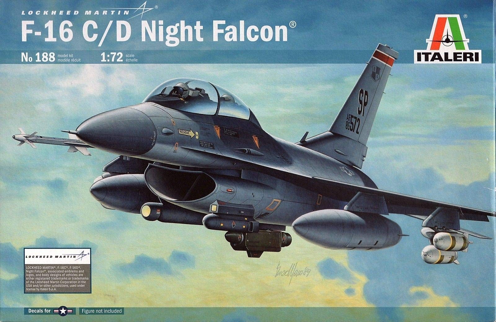 Italeri 1:72 F-16, C/D Night Falcon , Black