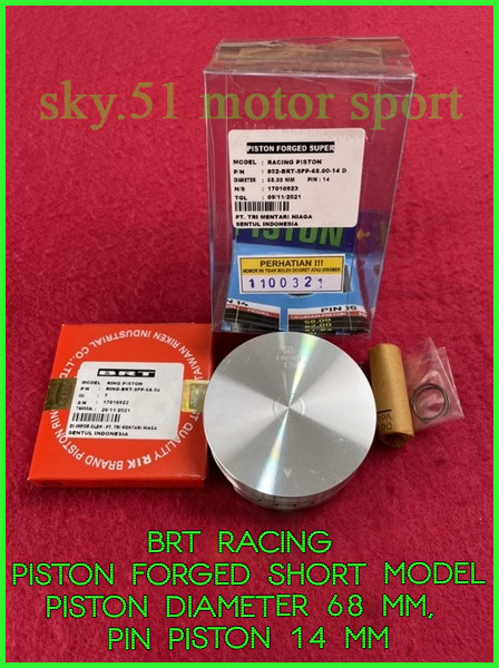 Short Model Big Piston Forged Kit Size 68 mm Pin 14 mm Universal BRT Racing Short Model Big Piston Forged Kit Size 68 mm Pin 14 mm Universal BRT Racing