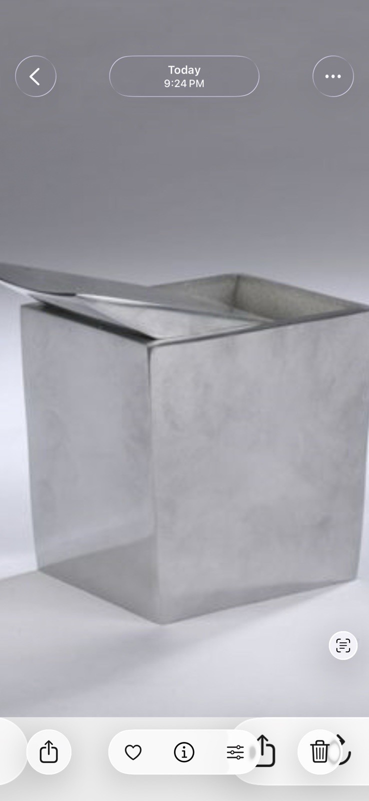 Postmodern cast aluminum table ashtray by Philippe Starck for Royalton Hotel NYC