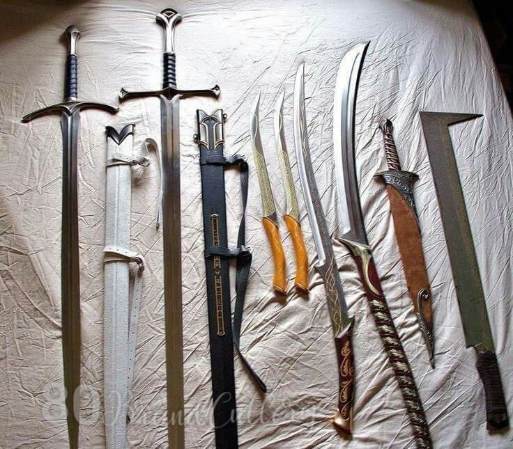 Handmade Fantasy LOTR Sword Collection Stainless Steel Medieval  Display Set