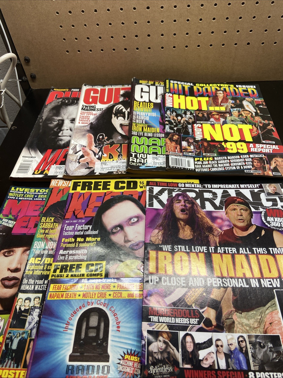 8 Vintage Rock Metal Magazines 1997-2010 Metallica Manson KISS Iron Maiden Korn
