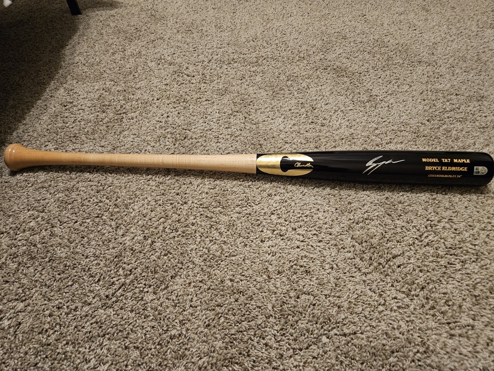 Bryce Eldridge Autographed Game Model Chandler Bat MLB COA 