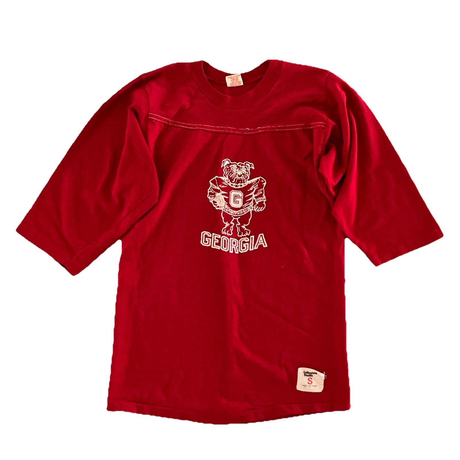 Vintage Georgia State Bulldogs Men Shirt S Red 70s Collegiate Pacific Football