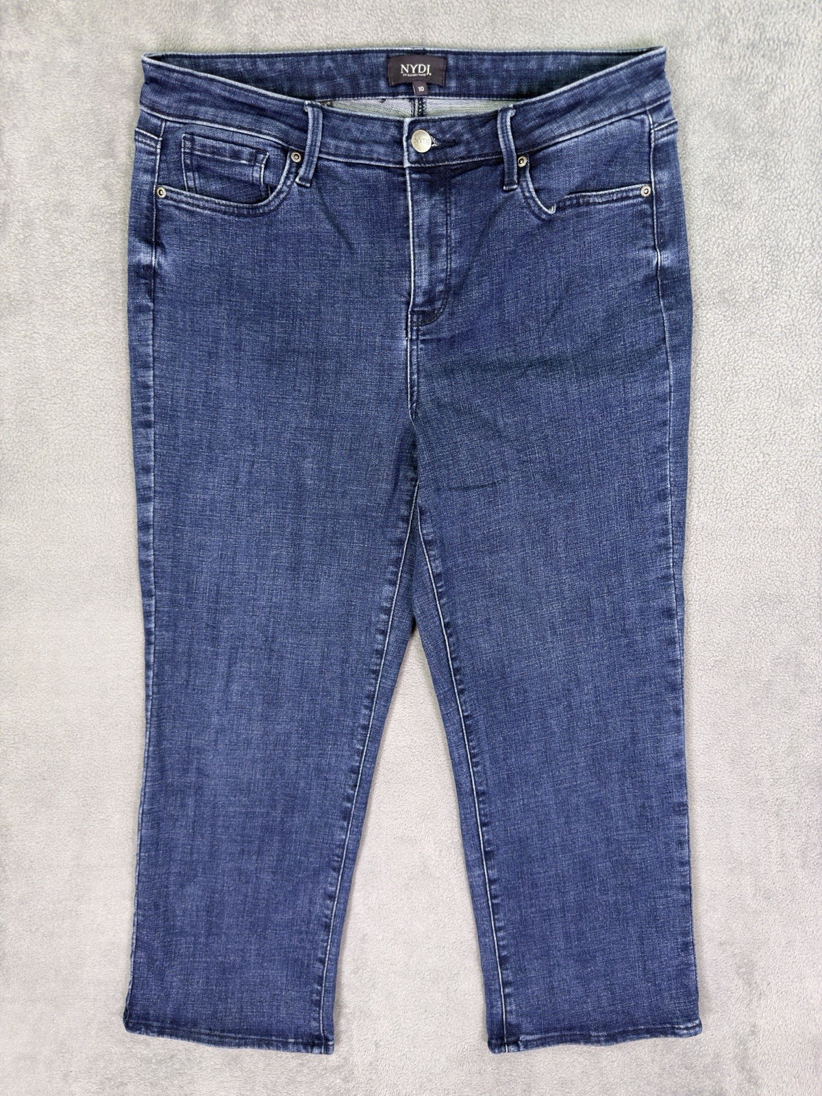 NYDJ Jeans Womens 10 Blue Marilyn Straight Crop Dark Wash High Rise Denim NYDJ Jeans Womens 10 Blue Marilyn Straight Crop Dark Wash High Rise Denim