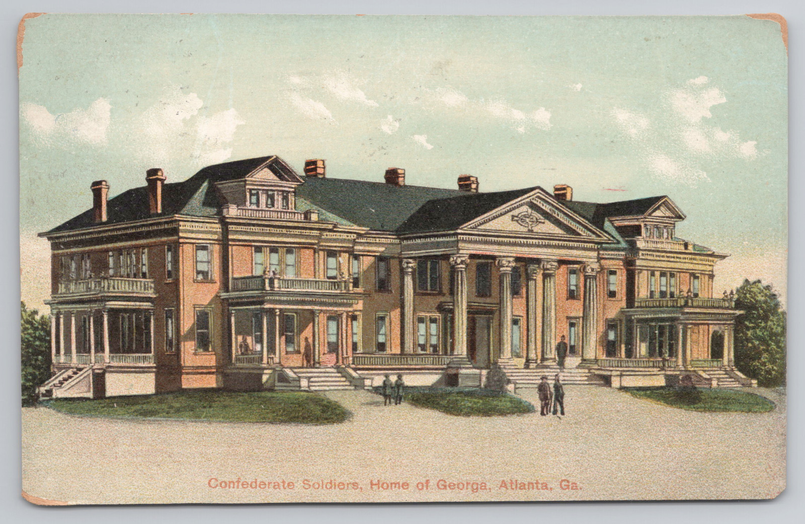 Atlanta GA Soldiers Home of Georgia Postcard Postmark 1909