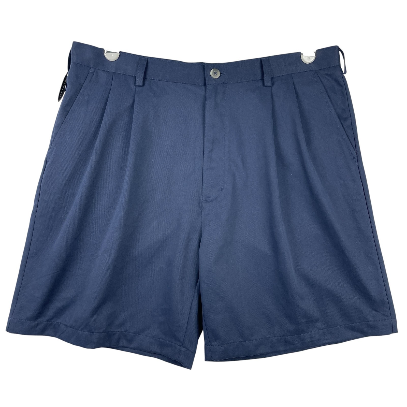 Croft & Barrow Men\'s Microfiber Golf Shorts Size 38 Navy Blue Pleated Casual