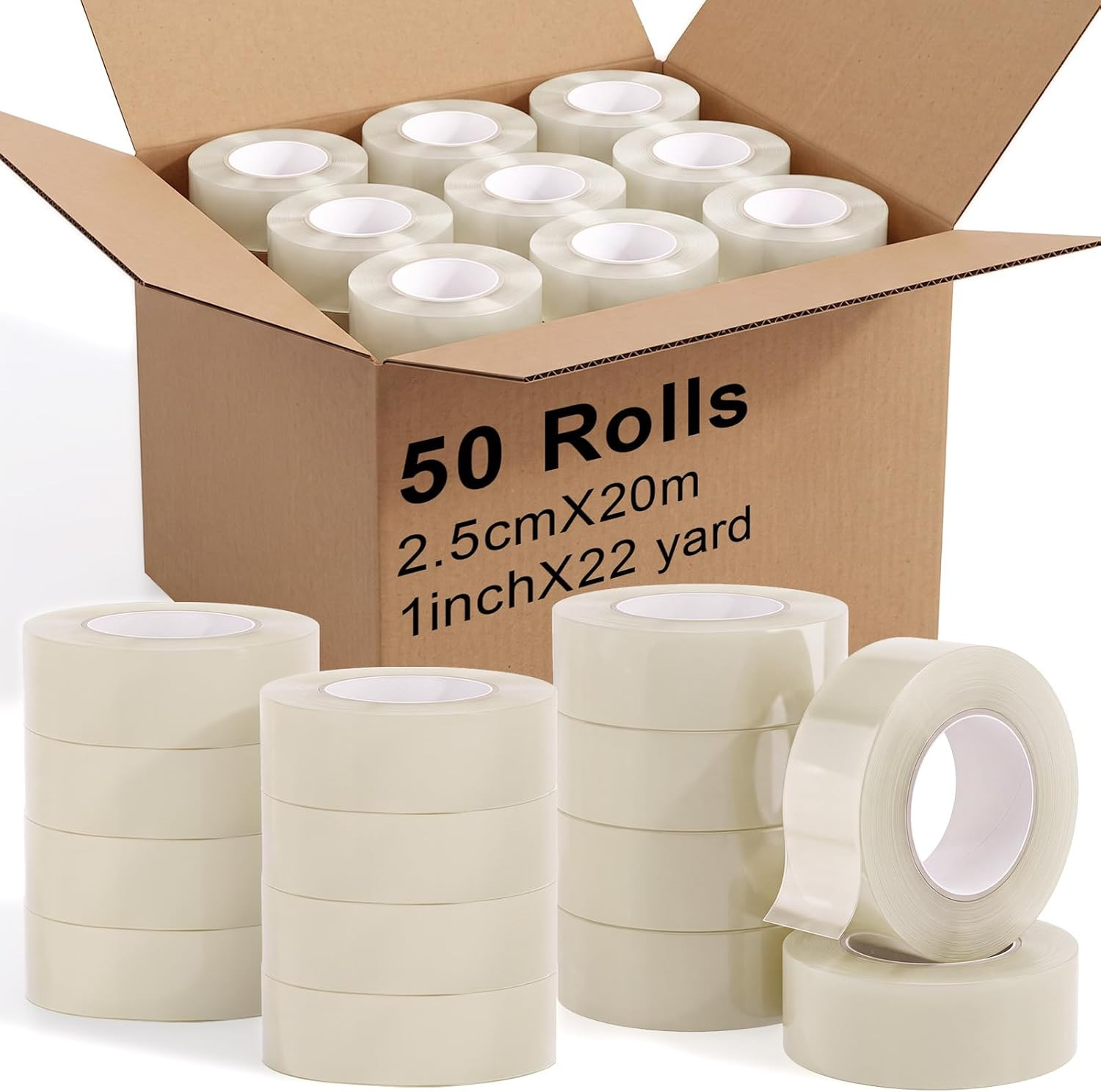 50 Rolls 1 Inch Clear Hockey Tape