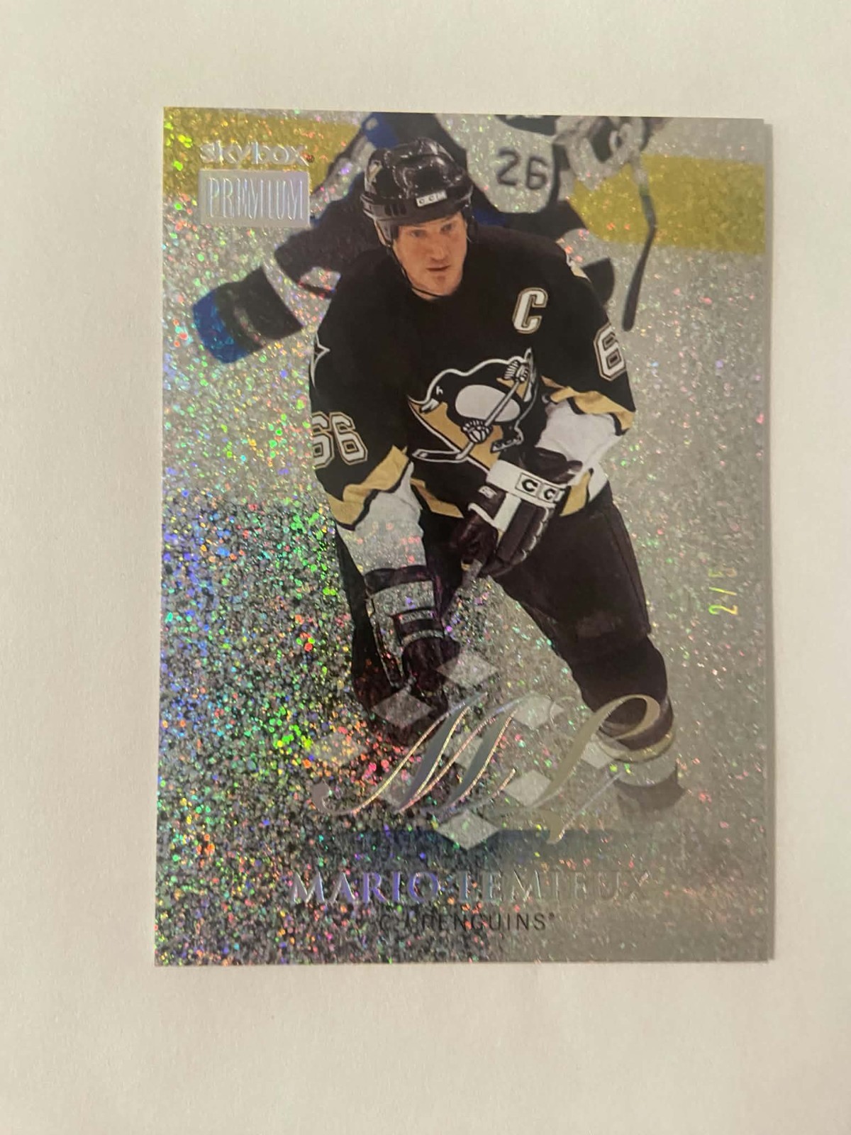 2013-14 FLEER SHOWCASE MARIO LEMIEUX SKYBOX PREMIUM SPARKLING DIAMONDS 3 #D 2/5
