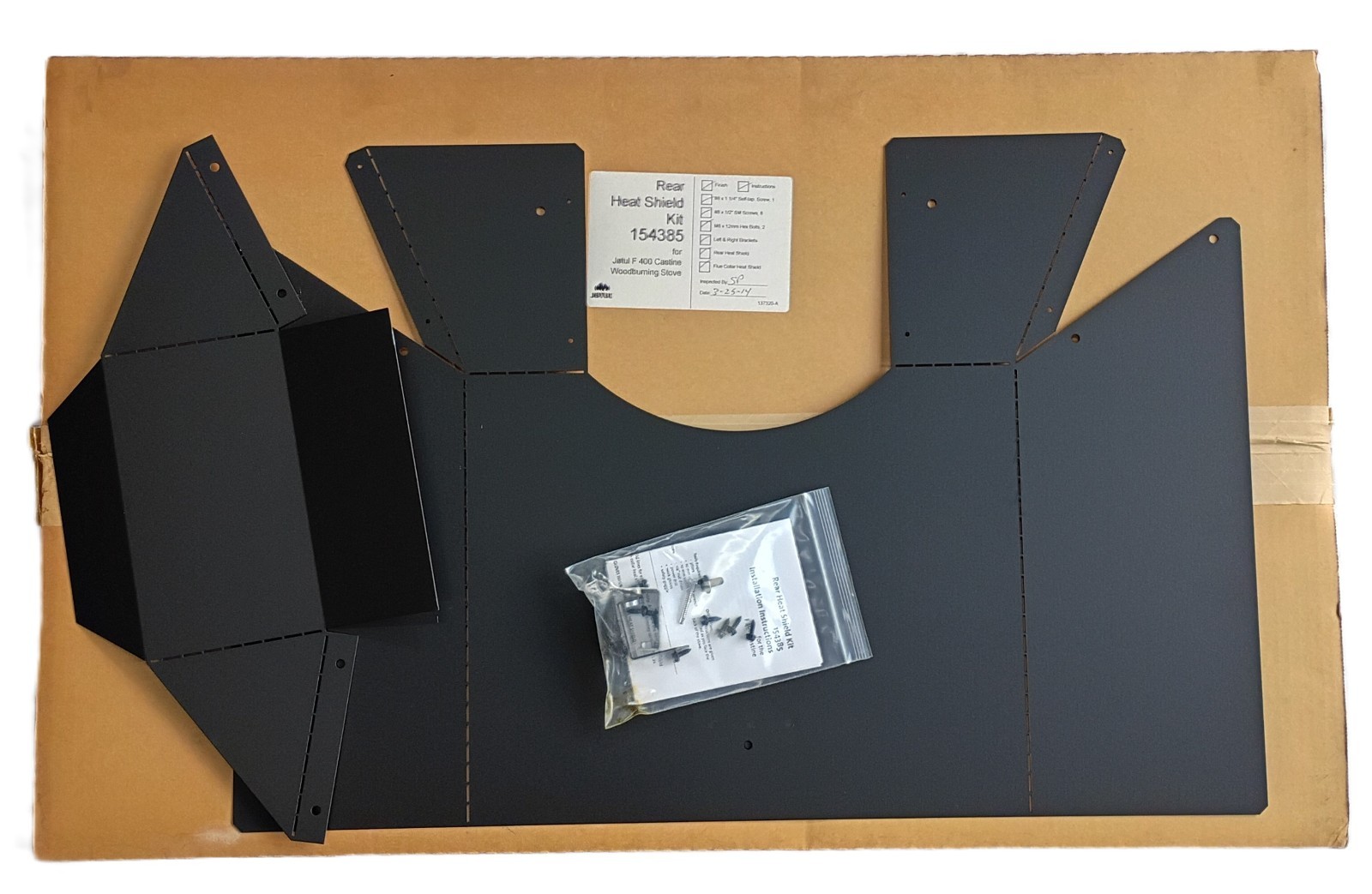 Jøtul F 400 Castine Rear Heat Shield 154385 OEM Wood Stove Stainless Steel Jotul