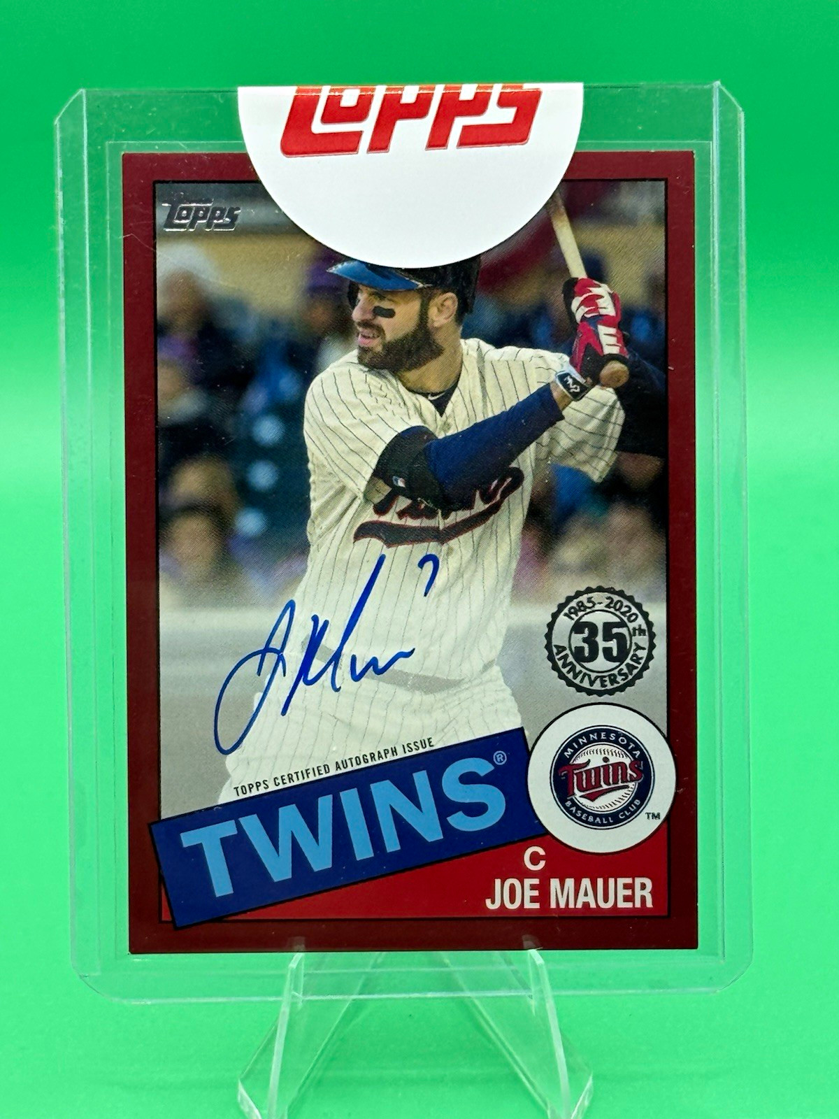 Topps 2020 Topps Update Joe Mauer Twins 1985 Autograph Red 02/25 #85A-JM