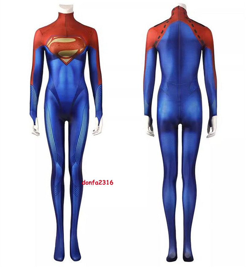 Movie The Flash Supergirl Cosplay Costume Jumpsuit Cape Women Outfits Halloween