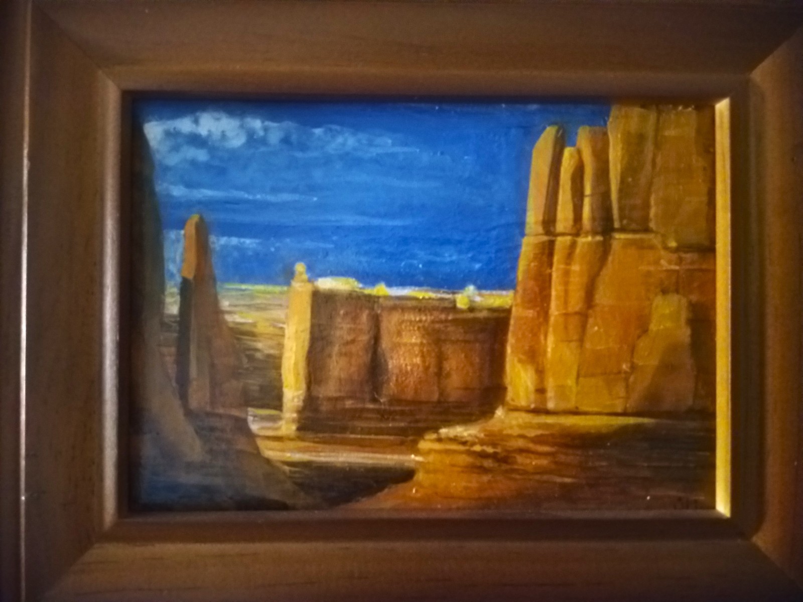 Collector\'s SALE 50% Grand Canyon National Park Landscape Painting Wooden Frame