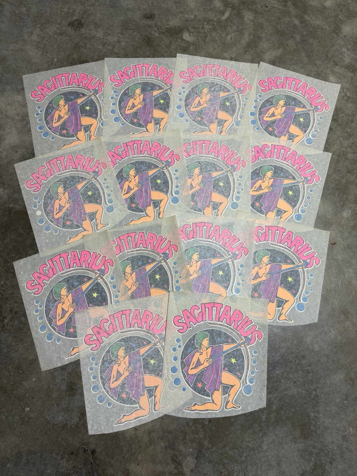 Lot of 14 Vintage Sagittarius Zodiac Sign 70s T-Shirt Heat Transfers NOS Lot of 14 Vintage Sagittarius Zodiac Sign 70s T-Shirt Heat Transfers NOS